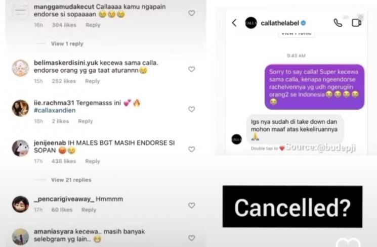 unggahan Rachel Vennya (Instagram/@komentatorpedas)