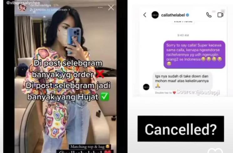 unggahan Rachel Vennya (Instagram/@komentatorpedas)