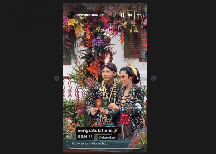 Muhammad Yusuf Nur Ubay atau Ubay Nidji resmi menikah dengan Sara. (Instagram/randydanistha)