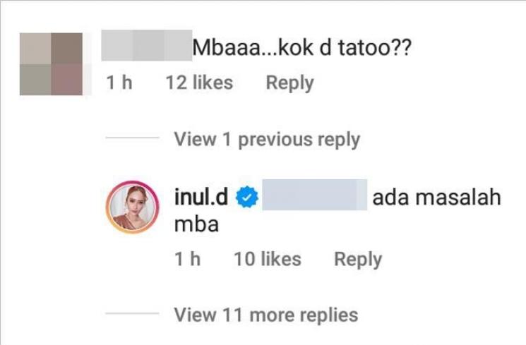 Tanggapan Inul Daratista usai tatonya tuai protes. (Instagram/@inul.d)