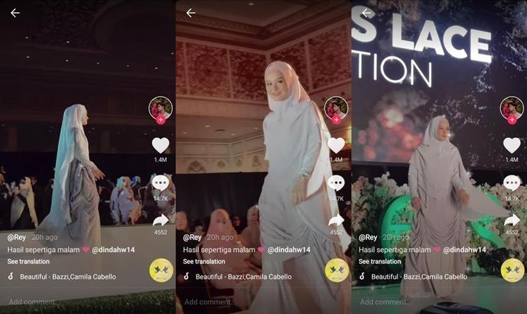 Rey Mbayang unggah video Dinda Hauw cantik menawan. (TikTok/@reymbayang)