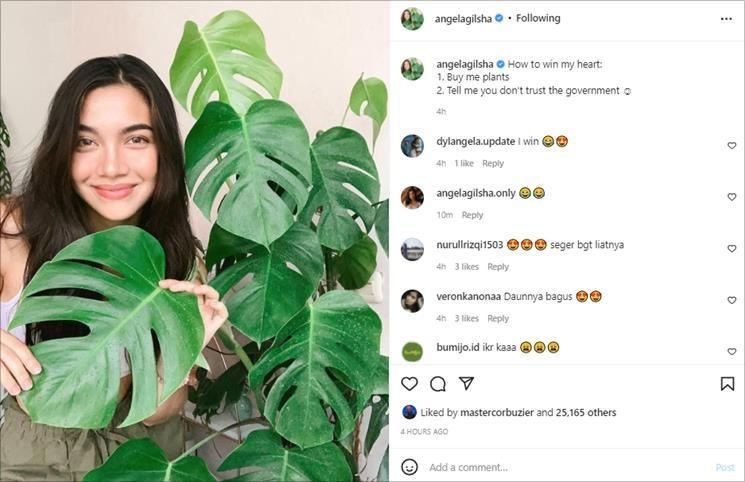 Unggahan Angela Gilsha. (Instagram/@angelagilsha)