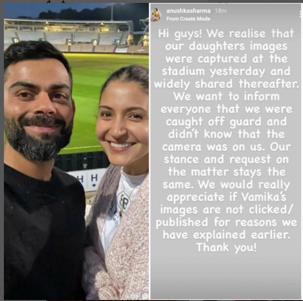Anushka Sharma Kecewa Wajah Anaknya Tersorot Kamera. (Instagram)