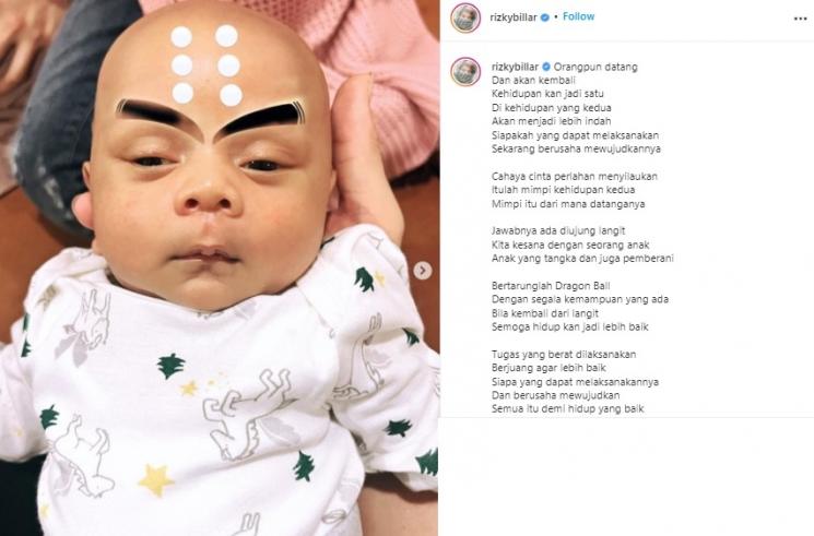 Rizky Billar isengin Baby L. (Instagram/@rizkybillar)