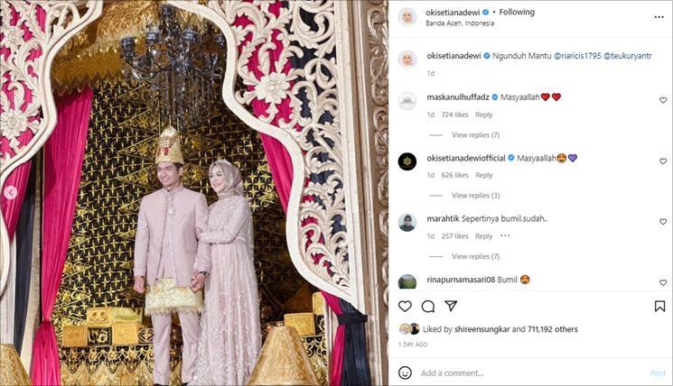 Acara Ngunduh Mantu Ria Ricis dan Teuku Ryan. (Instagram/@okisetianadewi)