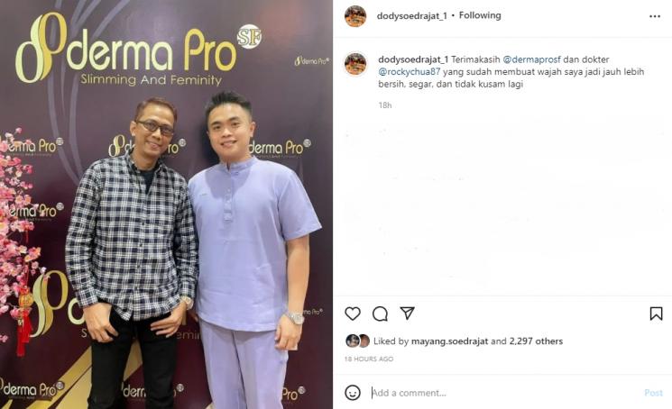 Doddy Sudrajat lakukan perawatan wajah. (Instagram/dodysoedrajat_1)