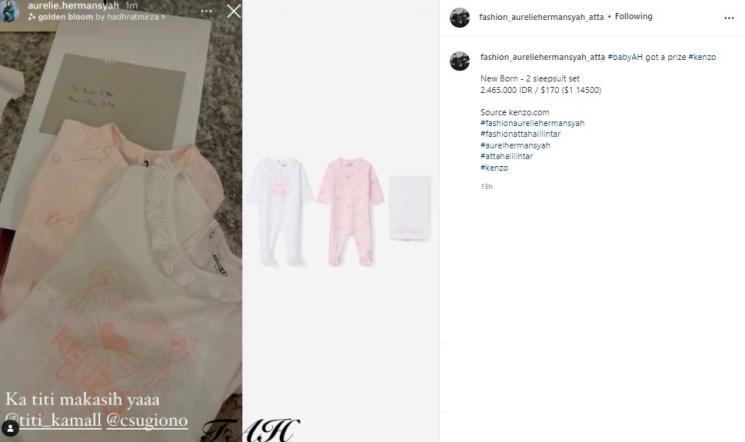Kado Baby A anak Aurel Hermansyah. (Instagram)