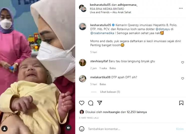 Potret Kesha Ratuliu Momong Anak (Instagram/kesharatuliu05)