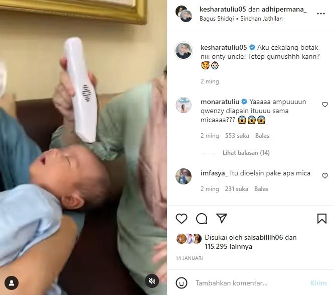 Potret Kesha Ratuliu Momong Anak (Instagram/kesharatuliu05)