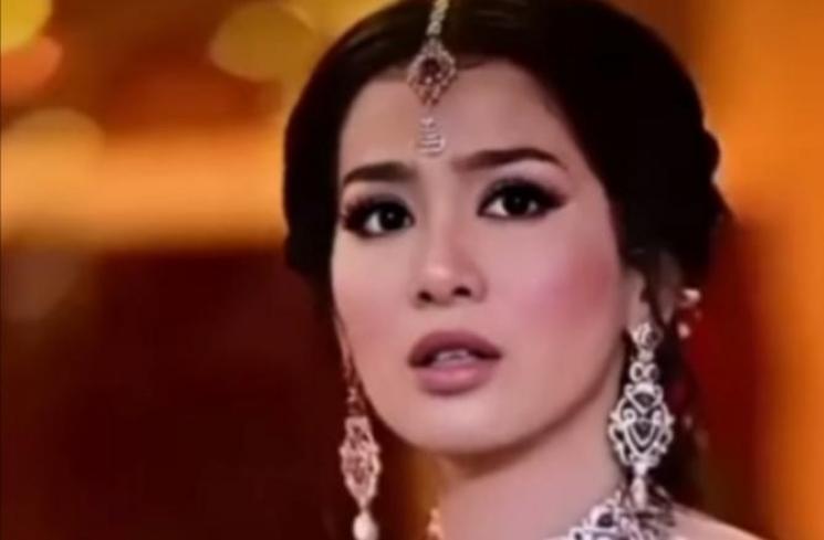 Pesona Bunga Zainal Pakai Lehenga.(Instagram/@bungazainal05)