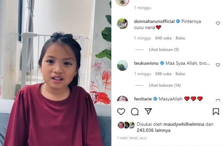 Potret Terbaru Mikaila Anak Pertama Ricky Harun (Instagram/@rickyharun)
