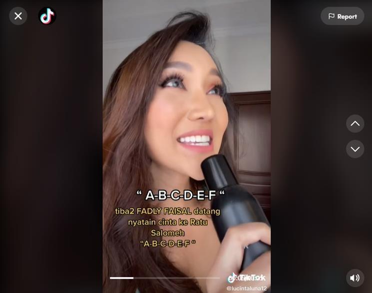 Lucinta Luna bikin video halu ditembak Fadly Faisal. (TikTok/@lucintaluna12)