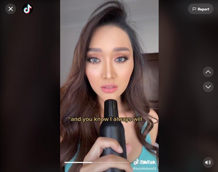 Lucinta Luna bikin video halu ditembak Fadly Faisal. (TikTok/@lucintaluna12)