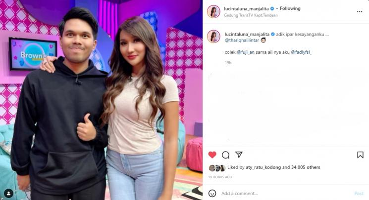 Thariq Halilintar dan Lucinta Luna. (Instagram/lucintaluna_manjalita)