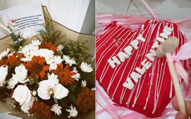 Ayu Ting Ting dapat buket bunga cantik di hari Valentine. (Instagram/@ayutingting92)