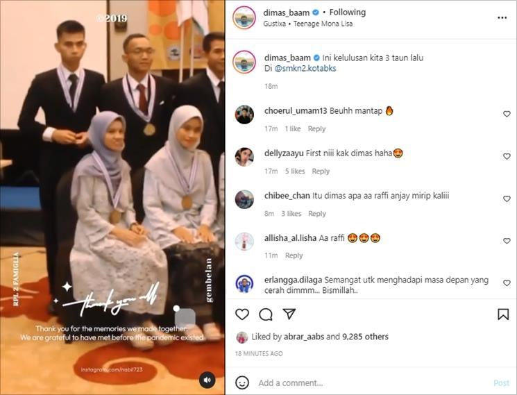 Dimas Ahmad unggah video lawas, dikira Raffi Ahmad. (Instagram/@dimas_baam)