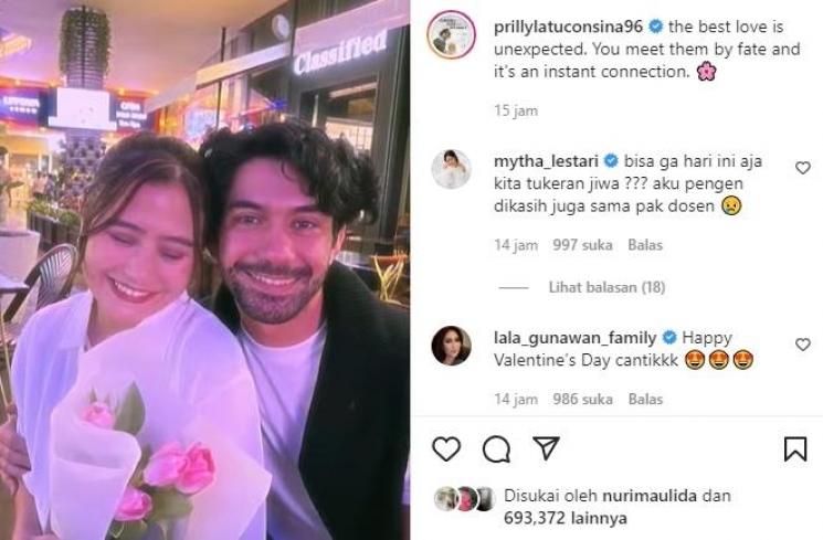 Potret Artis Rayakan Valentine (Instagram/@prillylatuconsina96)