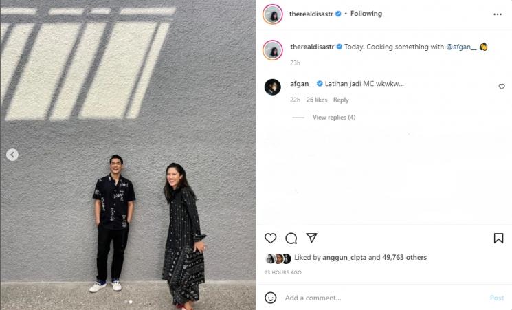 Afgan dan Dian Sastrowardoyo. (Instagram/therealdisastr)