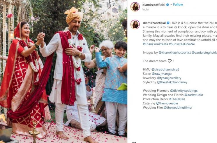 Potret Dia Mirza dan Vaibhav Rekhi (Instagram/@diamirzaofficial)