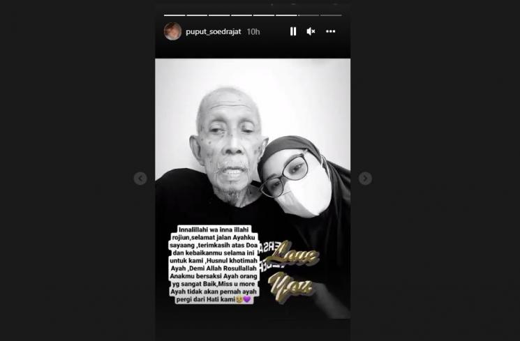 Ayah Doddy Sudrajat meninggal dunia. (Instagram/puput_soedrajat)