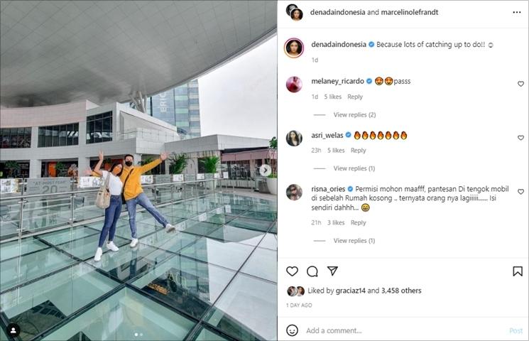 Denada unggah foto bareng Marcelino Lefrandt. (Instagram/@denadaindonesia)