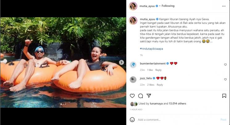 Mutia Ayu kenang momen liburan bareng Glenn Fredly. (Instagram/mutia_ayuu)