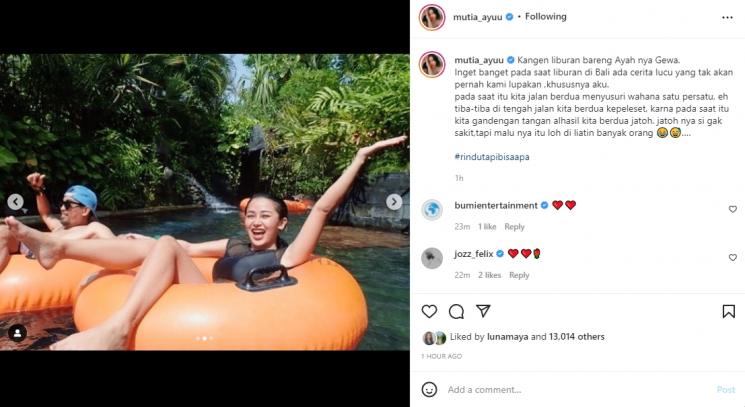 Mutia Ayu kenang momen liburan bareng Glenn Fredly. (Instagram/mutia_ayuu)