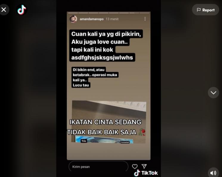 Amanda Manopo diduga kritik Ikatan Cinta. (Instagram, TikTok)