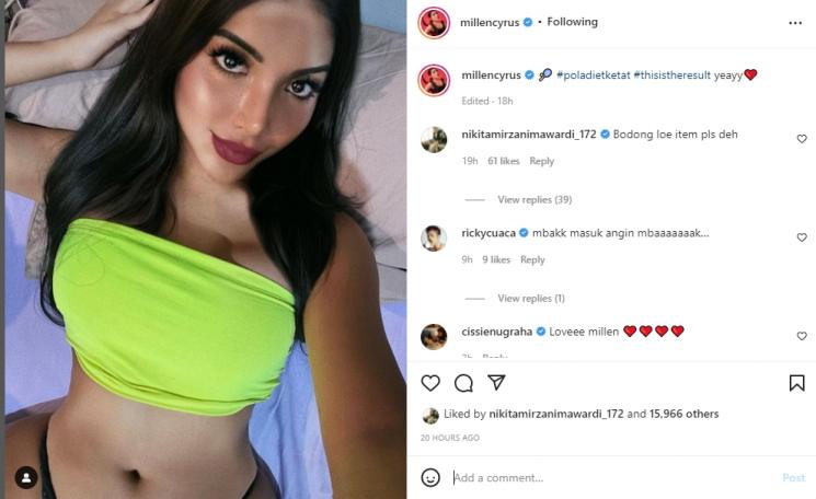 Millen Cyrus pamer body goals. (Instagram/millencyrus)