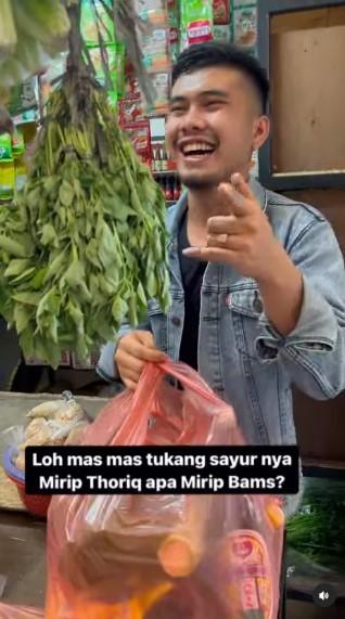 Penjual sayur mirip Thariq Halilintar? (Instagram/@tya_ariestya)