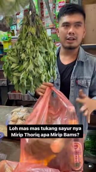 Penjual sayur mirip Thariq Halilintar? (Instagram/@tya_ariestya)