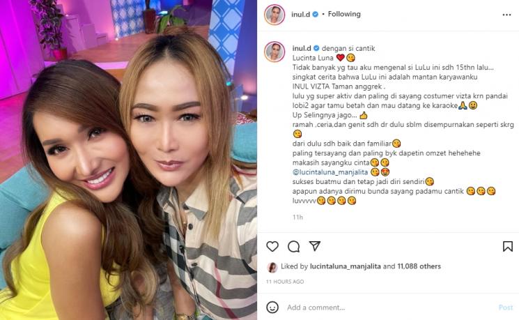 Inul Daratista bongkar masa lalu Lucinta Luna. (Instagram/inul.d)