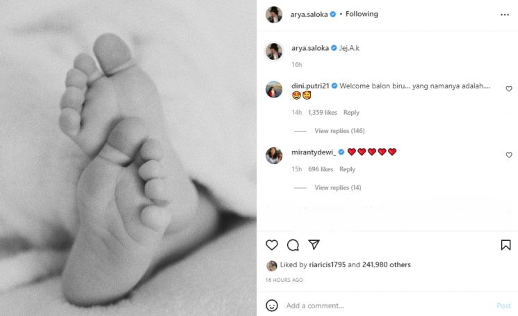 Amanda Manopo dan Arya Saloka pamer foto bayi. (Instagram/arya.saloka)