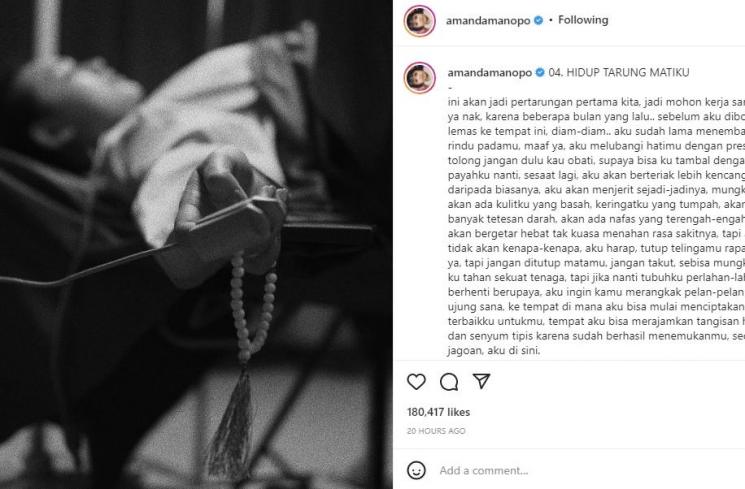 Amanda Manopo dan Arya Saloka pamer foto bayi. (Instagram/amandamanopo)