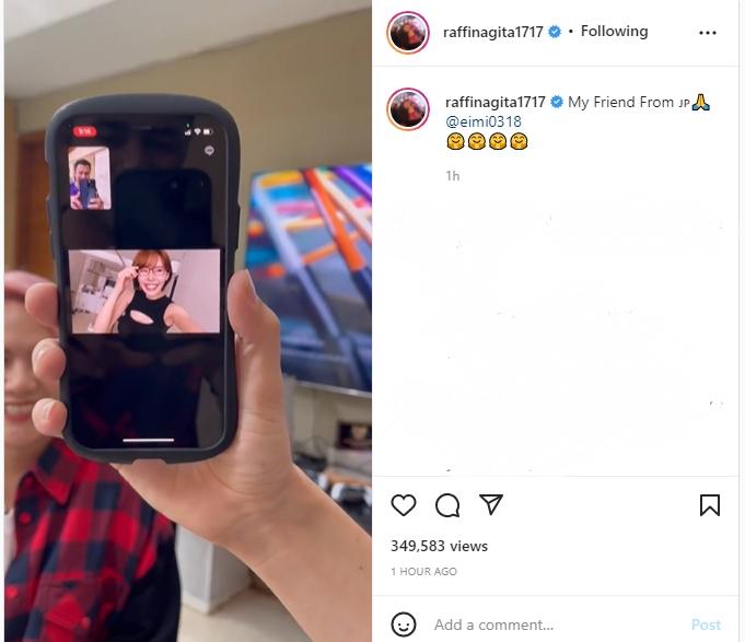 Raffi Ahmad video call dengan Maria Ozawa dan Eimi Fukada. (Instagram/raffinagita1717)