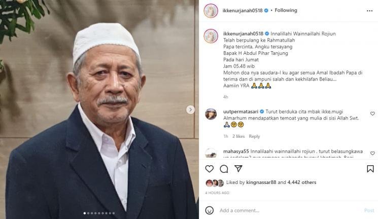 Potret kenangan Ikke Nurjanah bersama ayah. (Instagram/ikkenurjanah0518)