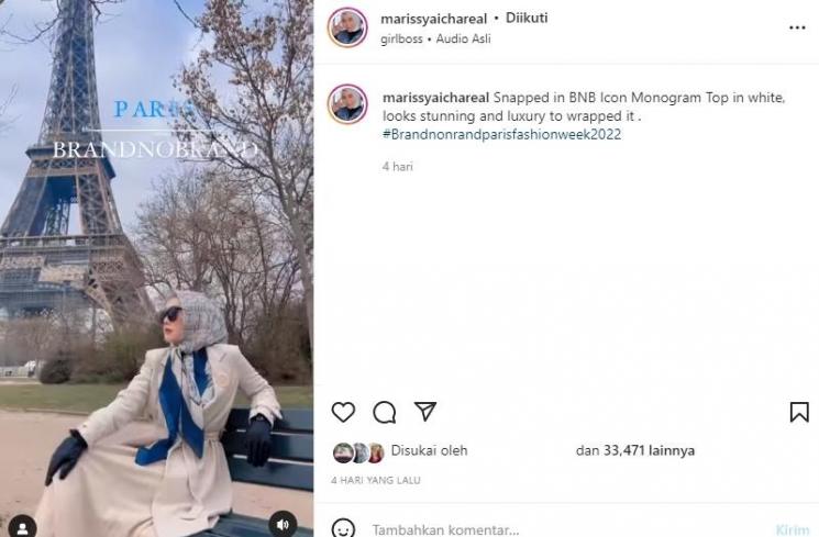 Potret Marissya Icha di Paris (Instagram/@marissyaichareal)