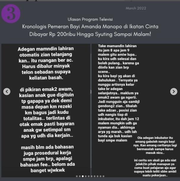 Viral seorang ibu curhat bayinya diajak syuting Ikatan Cinta. (Instagram/dunia_tv)