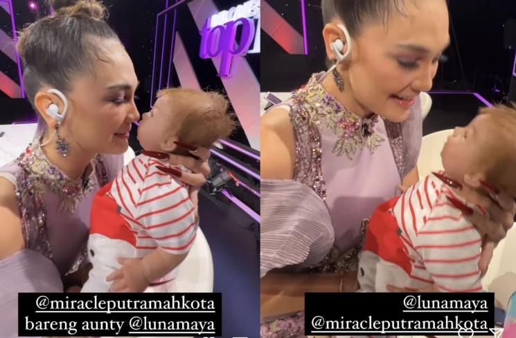 Potret Luna Maya gendong bayi artis (Instagram/@ivan_gunawan)