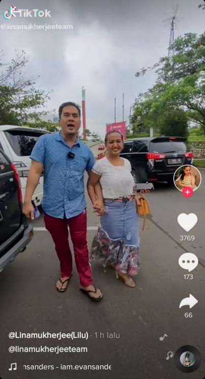 Kemesraan Saipul Jamil dan Lina Mukherjee (TikTok/linamukherjee_lilu)