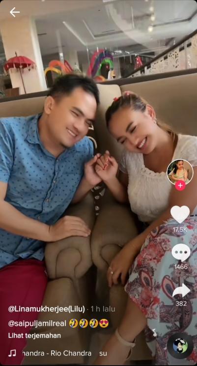 Kemesraan Saipul Jamil dan Lina Mukherjee (TikTok/linamukherjee_lilu)