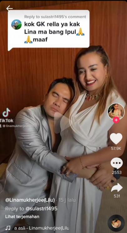 Kemesraan Saipul Jamil dan Lina Mukherjee (TikTok/linamukherjee_lilu)