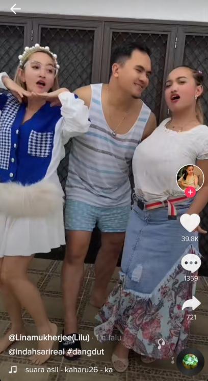 Kemesraan Saipul Jamil dan Lina Mukherjee (TikTok/linamukherjee_lilu)