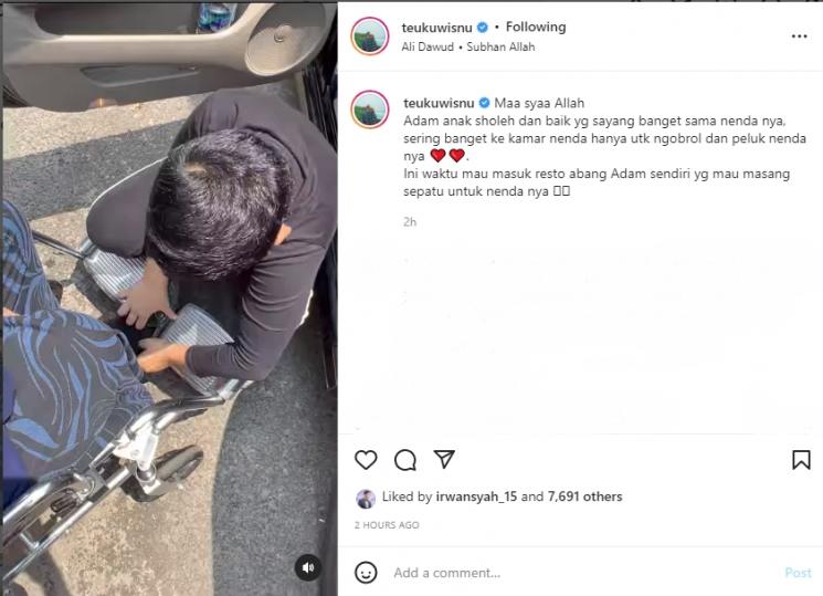 Teuku Wisnu bongkar sikap Adam ke neneknya. (Instagram/teukuwisnu)