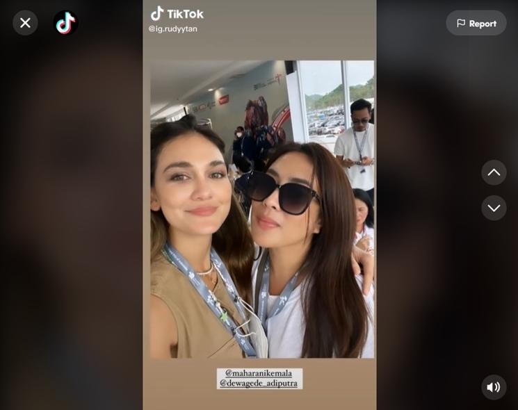 Luna Maya bersama Maharani Kemala, dikira Syahrini. (TikTok/@ig.rudyytan)