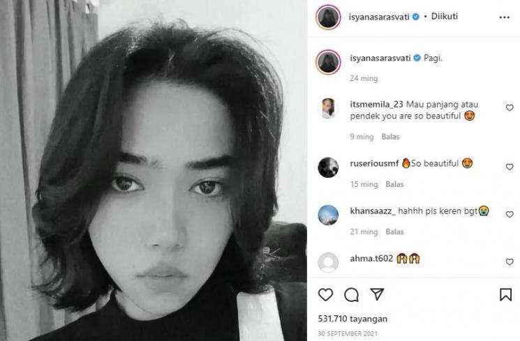 Gaya Isyana Sarasvati Mirip Idol K-Pop (Instagram/@isyanasarasvati)