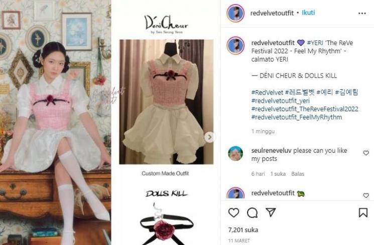 Harga Fashion Item Red Velvet di Feel My Rhythm (instagram/@redvelvetoutfit)