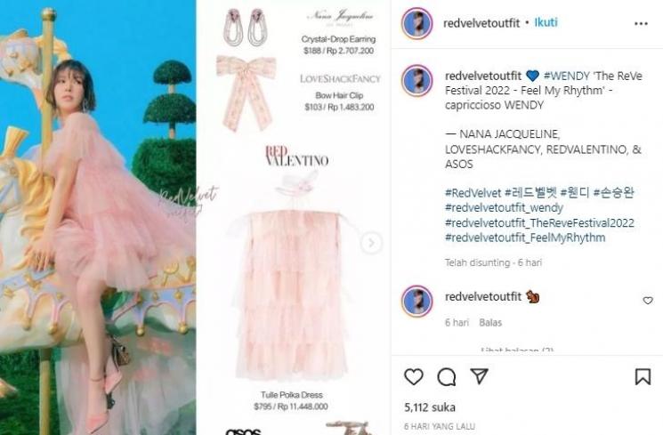 Harga Fashion Item Red Velvet di Feel My Rhythm (instagram/@redvelvetoutfit)