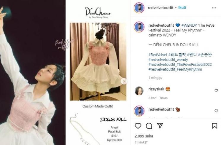 Harga Fashion Item Red Velvet di Feel My Rhythm (instagram/@redvelvetoutfit)