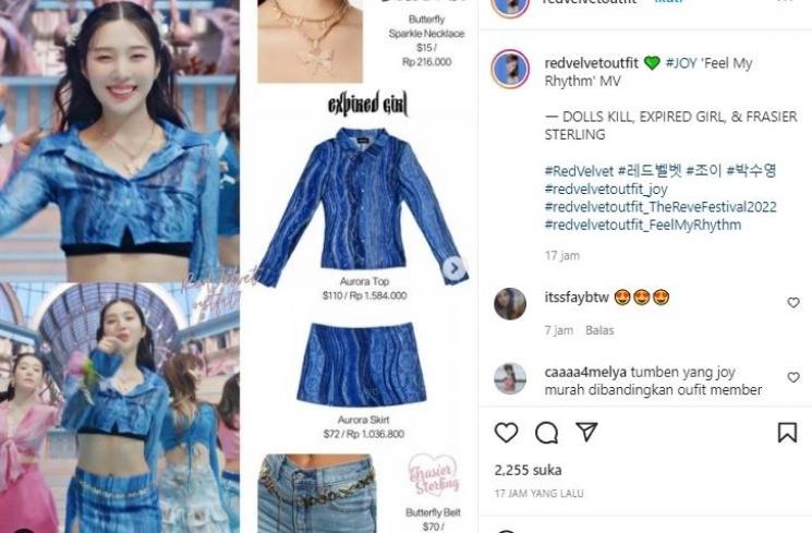 Harga Fashion Item Red Velvet di Feel My Rhythm (instagram/@redvelvetoutfit)